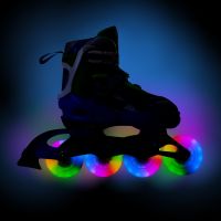 Раздвижные роликовые коньки RGX Yuppie Blue с LED подсветкой колес