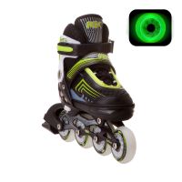 Роликовые коньки RGX Atom Green LED подсветка колес р.27-30, 31-34